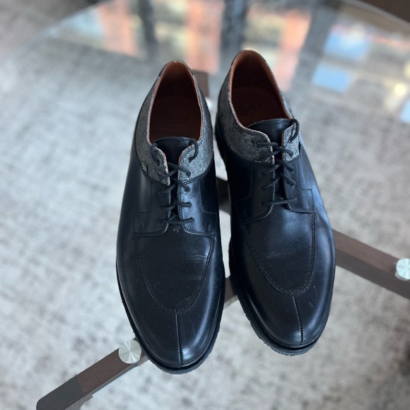 Ermenegildo Zegna Black Paraboot Edition Marche II Derbys Leather Dress Shoes 10 - Picture 10 of 17
